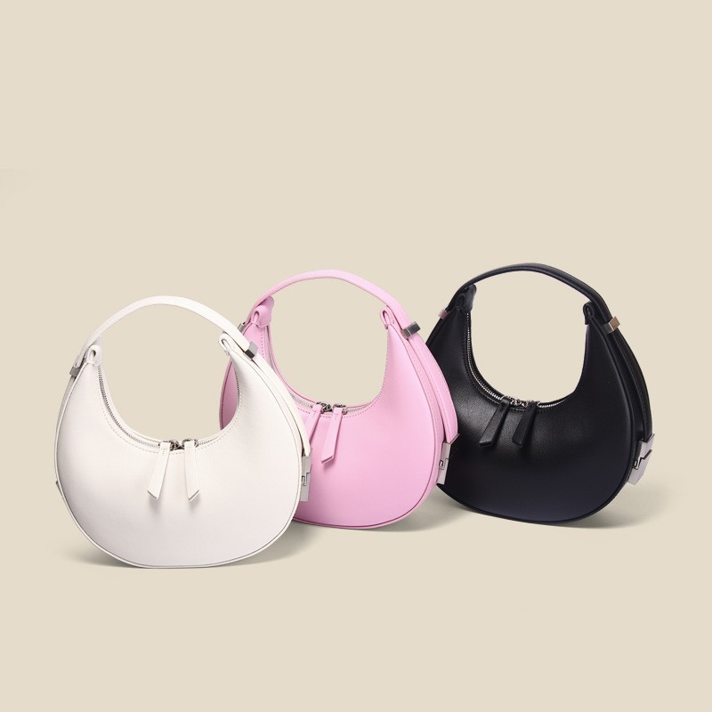 Special design half moon underarm bag small fresh handbag sweet color three dimensional bag