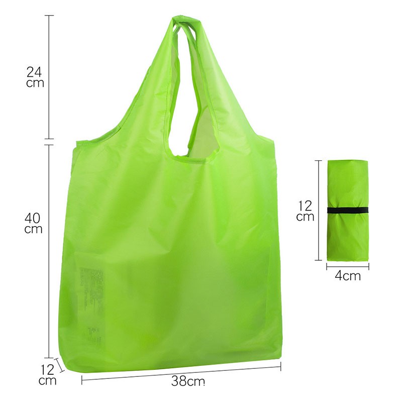 Pocket Square Eco-Friendly Shopping Bag Foldable Reusable Portable Shoulder Bag Handle Polyester for Travel Grocery