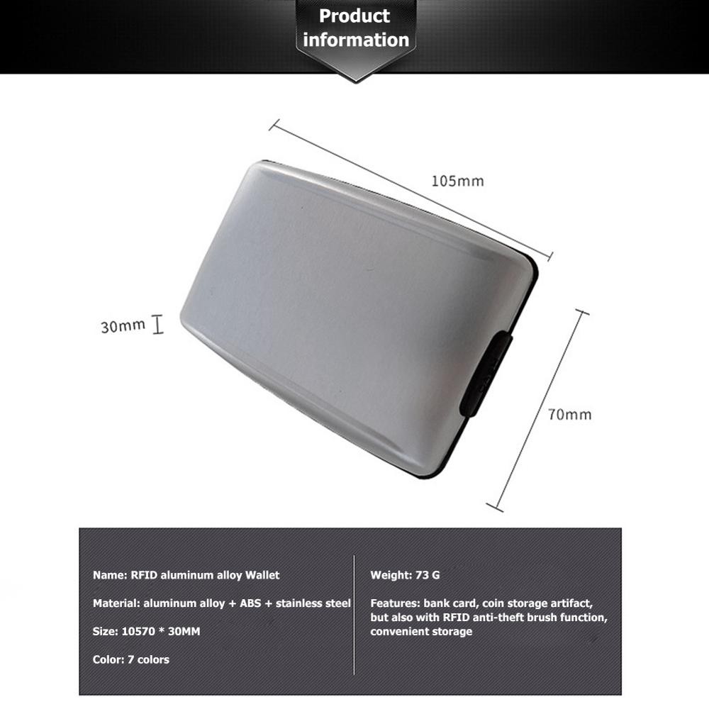 Men Women Aluminum Alloy Wallet RFID Credit Card Holder Money Bag Outdoor Shop 2020