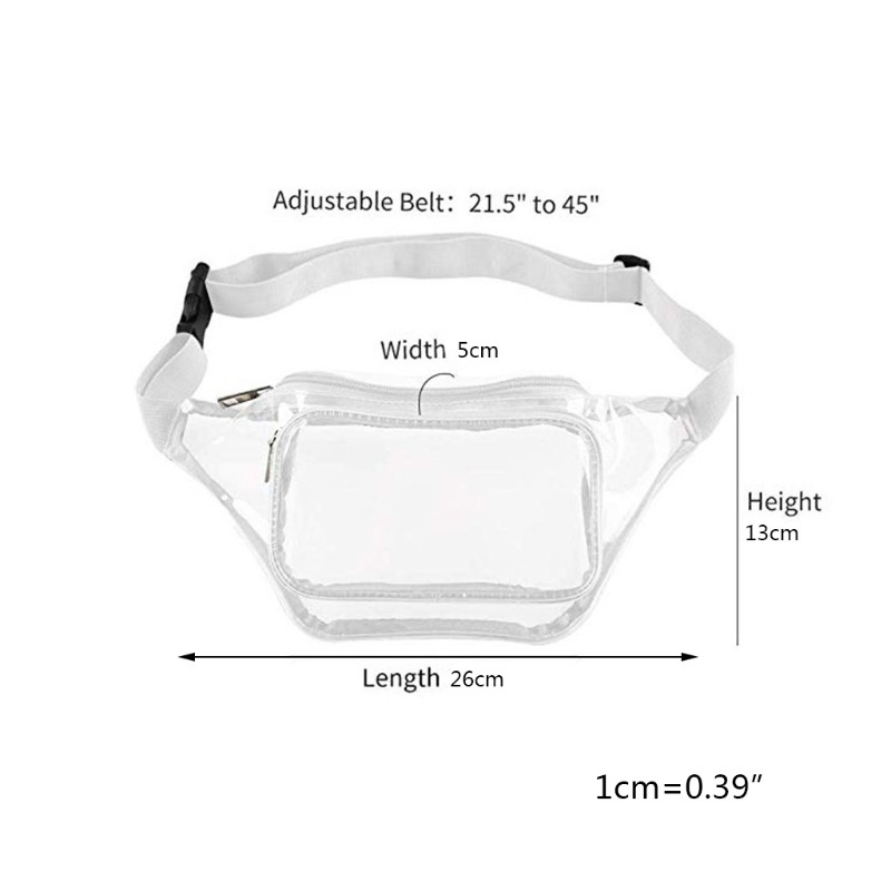 Women Transparent Waist Fanny Pack Belt Bag Travel Hip Bum Wallet Small Chest Phone Pouch