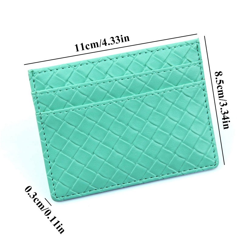 Woven Pattern Card Holder Women PU Leather Men Credit Card Organizer Slim ID Card Coins Case Business Women Wallet Unisex Wallet