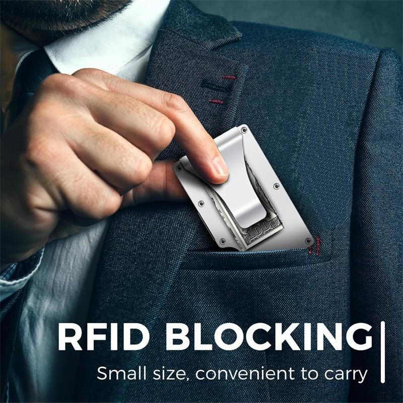 Rfid Card Holder Wallets Men Women Slim Thin Metal Wallet Small Size Male Money Bags Small Black Wallet Wallet for Men 2021