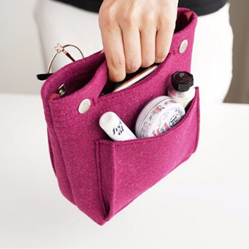 1pc Bag Insert Organizer Women Felt Travel Insert Organizer Handbag Large Purse Liner Lady Makeup Cosmetic Bag Cheap Female Tote