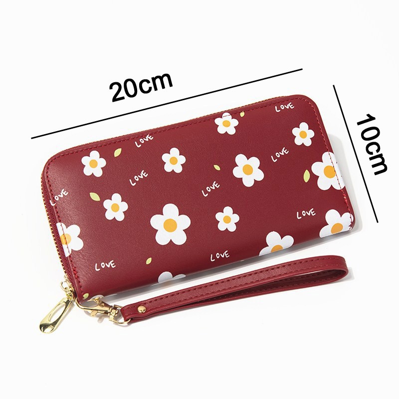 Women Lady Wallets Flower Long Zipper Coin Purse Cards Holder Woman Bags Purse Purse Purse Clutch Money Wristlet