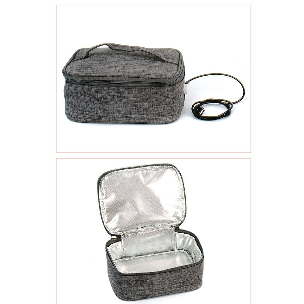 USB Heating Lunch Box Insulation Bag Outdoor Picnic Desk Electric Heated Food Storage Portable Lunch Bag Camping Bag