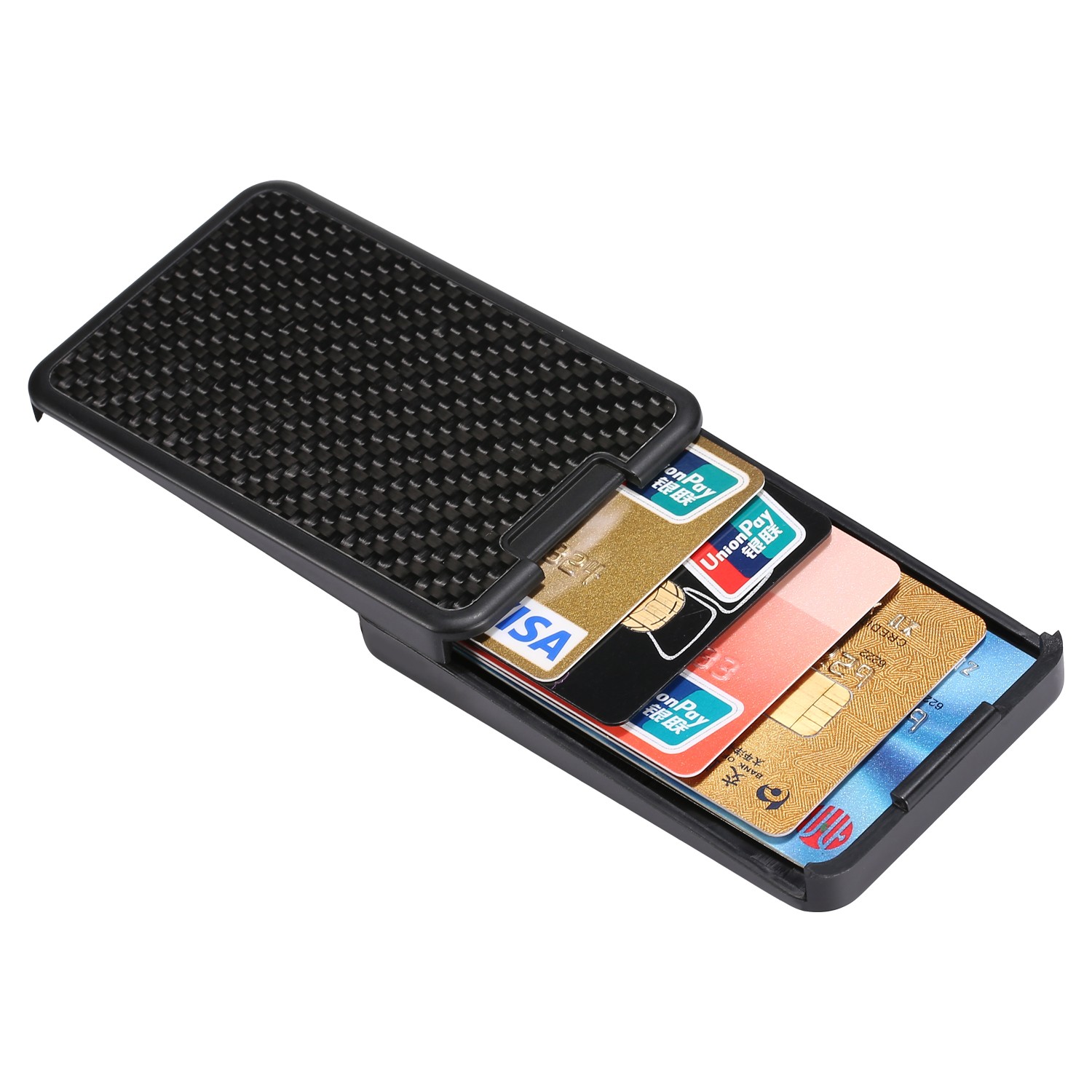 محفظة من ألياف الكربون مع قفل RFID للرجال والنساء ، حافظة بطاقات ، محفظة ، 2019