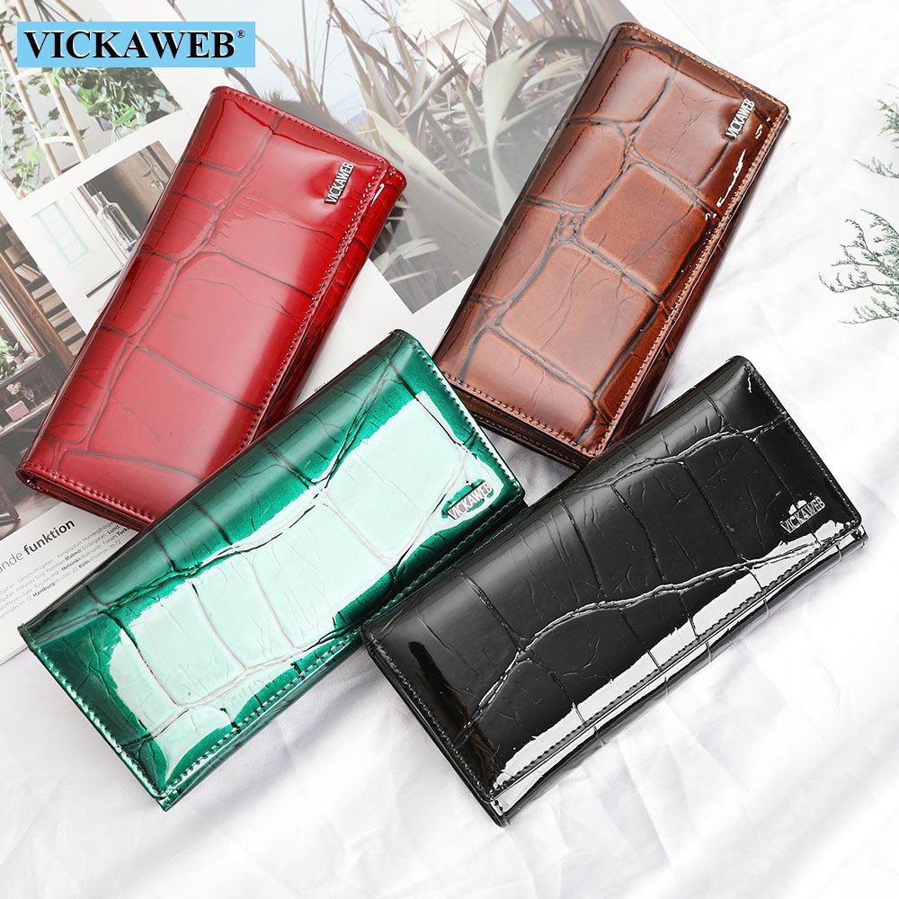 Genuine Leather Long Wallet With Magnetic Closure For Women Free Gift Fashion Wallet