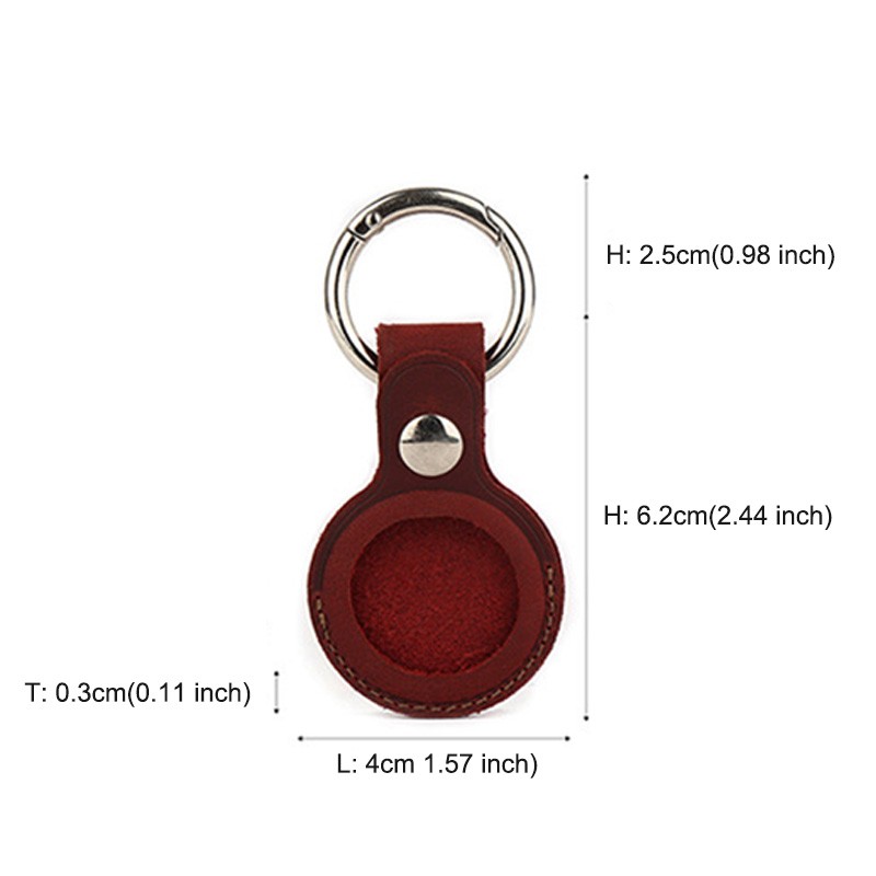 Airtag Tracker Keychain Genuine Leather Airtag Case Student Key Pet Anti-lost Locator Protective Sleeve Retro Cowhide Small Gift