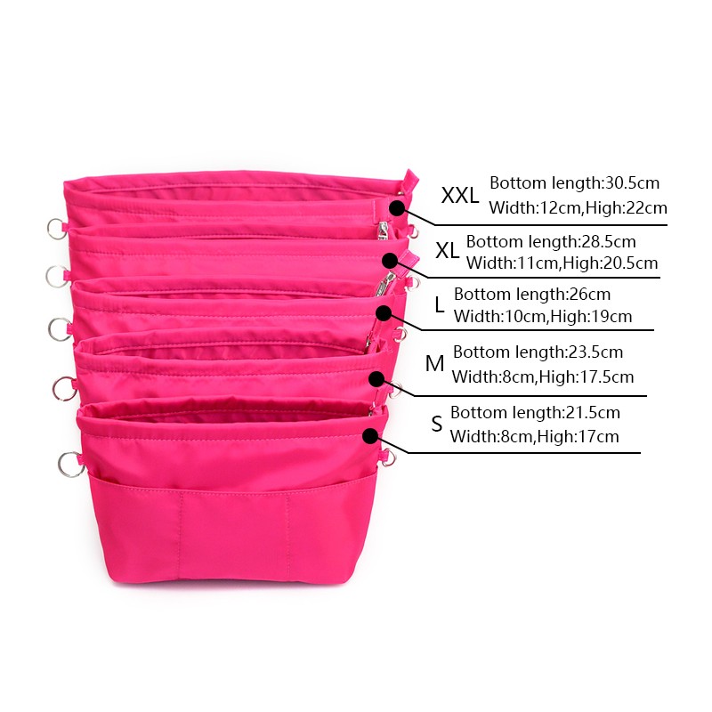 Bag In Bag Organizer BAMADER Handbag Purse Insert Organizer Large Capacity Nylon Cosmetic Bag Portable Finishing Bag Inside Bag