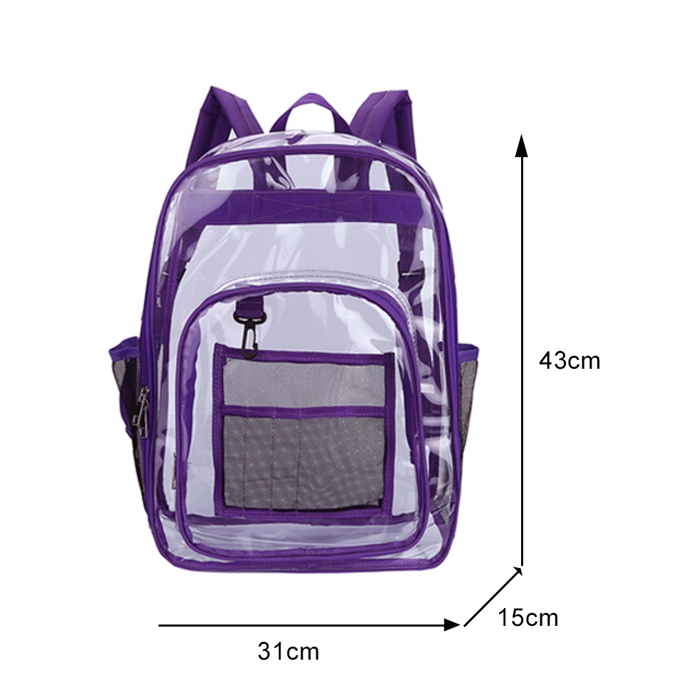 Preppy Style Women Multilayer Backpack Casual Clear Large Capacity Cute Clear PVC School Bag For Teenagers Backpack