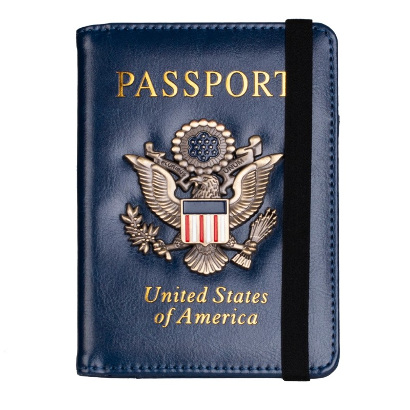 Passport Holder Cover Wallet RFID Blocking Leather Card Holder Travel Document Organizer 066C