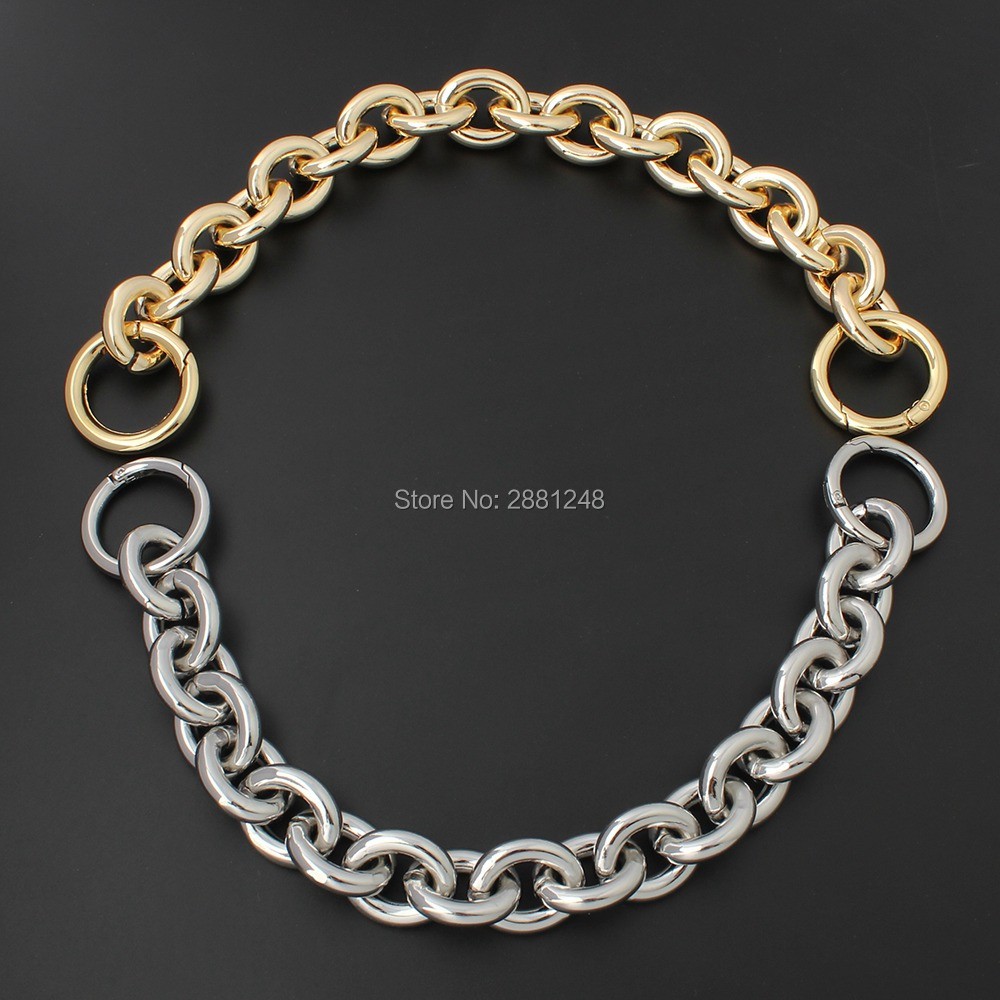 24mm thick round aluminum chain + spring ring light weight bags strap bag parts handles easy matching accessory handbag straps