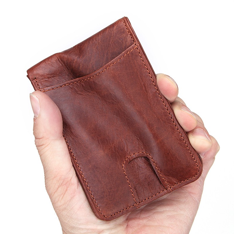 GENODERN Casual Small Wallet for Men Genuine Leather Male Slim Short Wallets Small Wallet with Card Holder Pocket Wallets