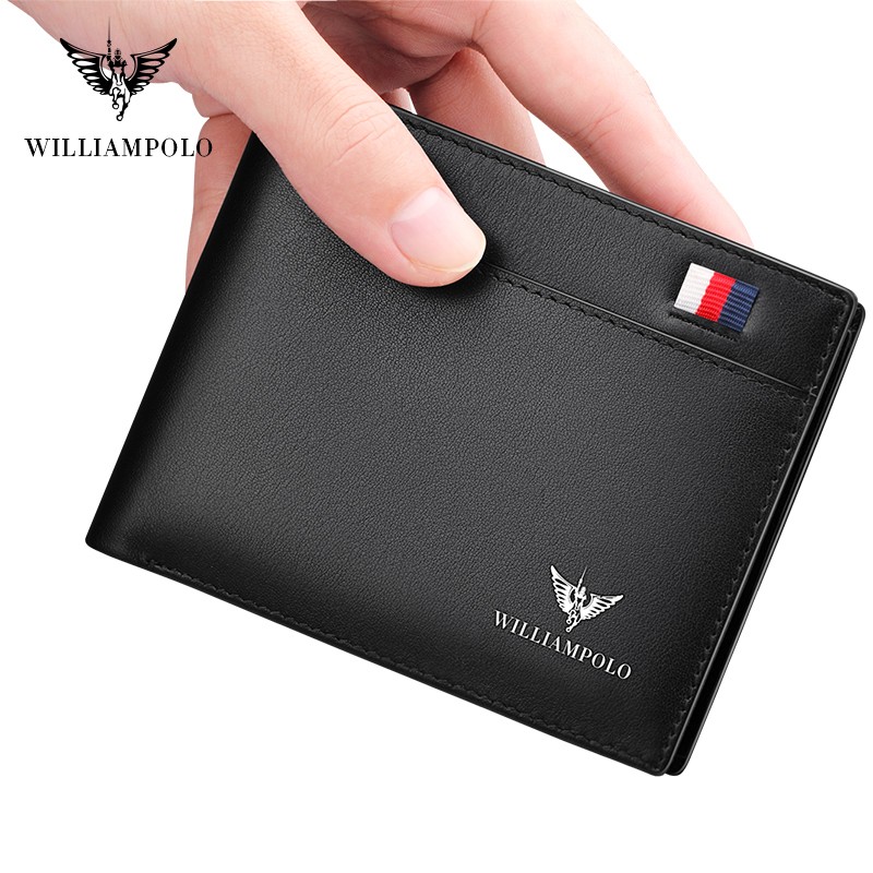 WilliamPOLO Men's Card Holder Genuine Leather Bifold, WilliamPOLO Men's Card Holder Genuine Leather Bifold