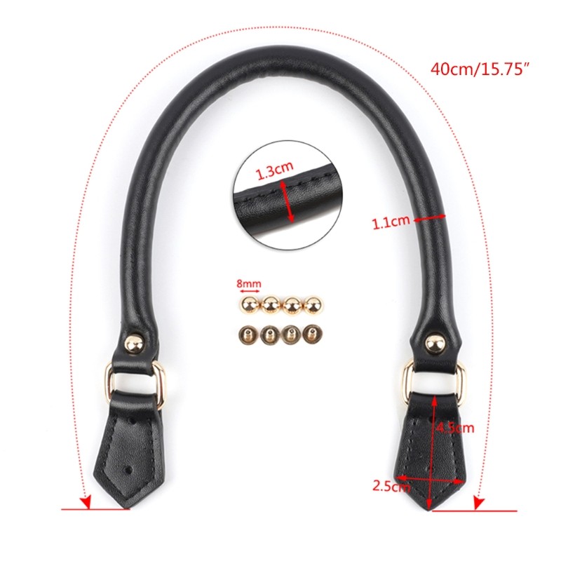 2pcs 40cm PU Leather Bag Handles Purses Straps Handbags Shoulder Bag Strap DIY Bags Replacement Making Supplies Accessories