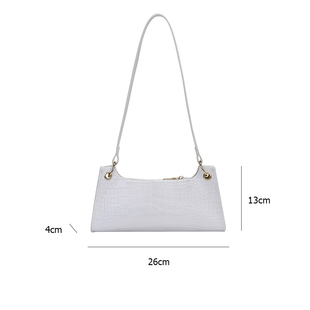 Crocodile PU Leather Handbag Cosmetic Portable Women Solid Color Underarm Shoulder Bags Casual Fashion Lady Street Supasime Bag