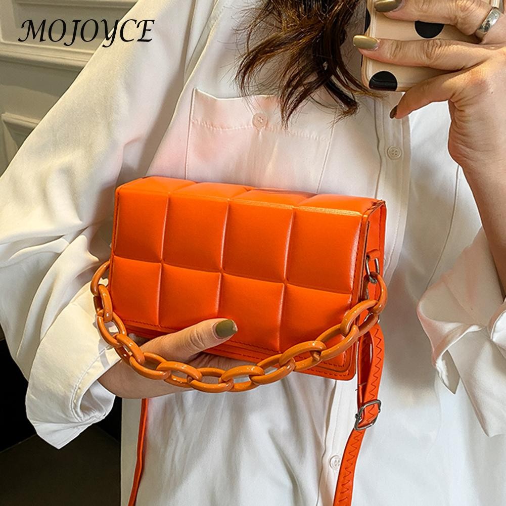 Women Shoulder Bags Fashion PU Leather Underarm Bags Pure Color All-Match Lattice Style Shopping Bags Designer Clutch