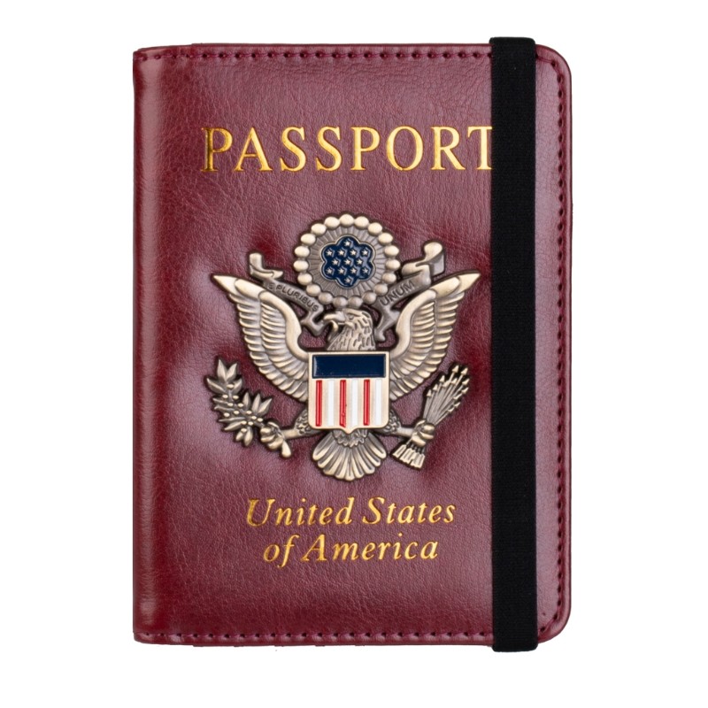 USA USA RFID Men Passport Wallet Cover Holder