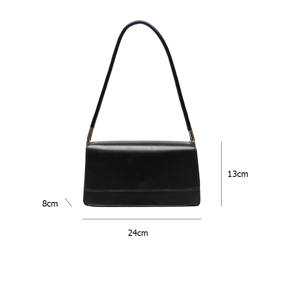 Fashion Women Handbag Solid Color Portable Shoulder Bags PU Leather Flap Simple Underarm Shoulder Bags For Female Purse