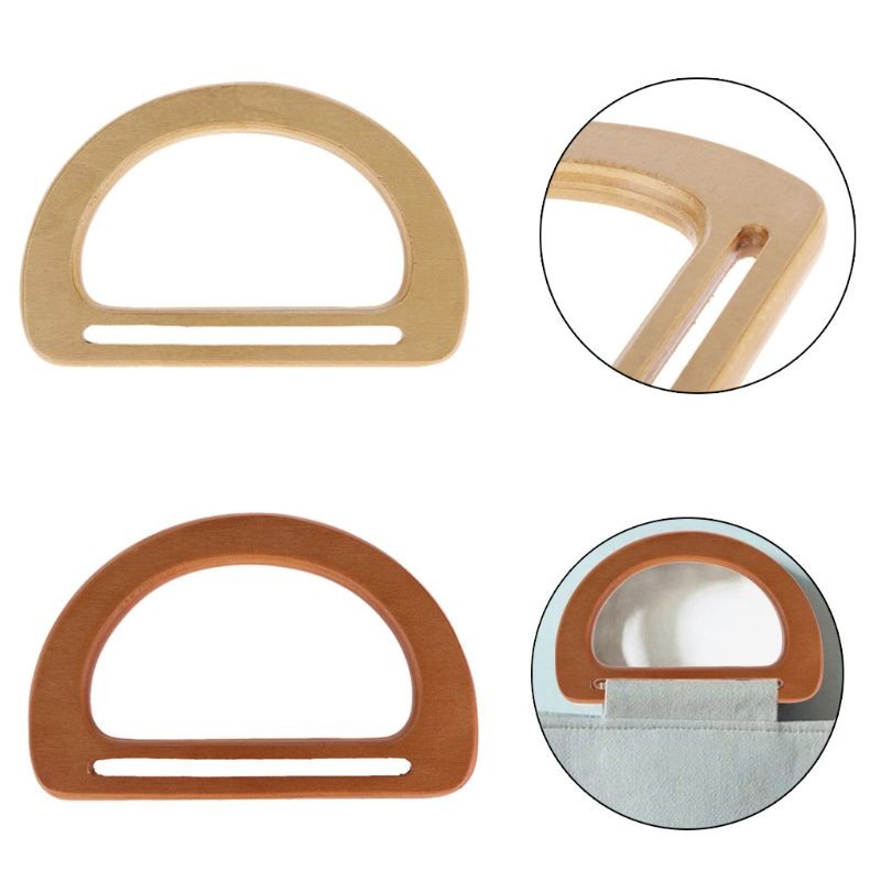 Wooden Bag Replacement Handle, Replacement Handle for Making Purse, Carrying Bag, Shopping Bag