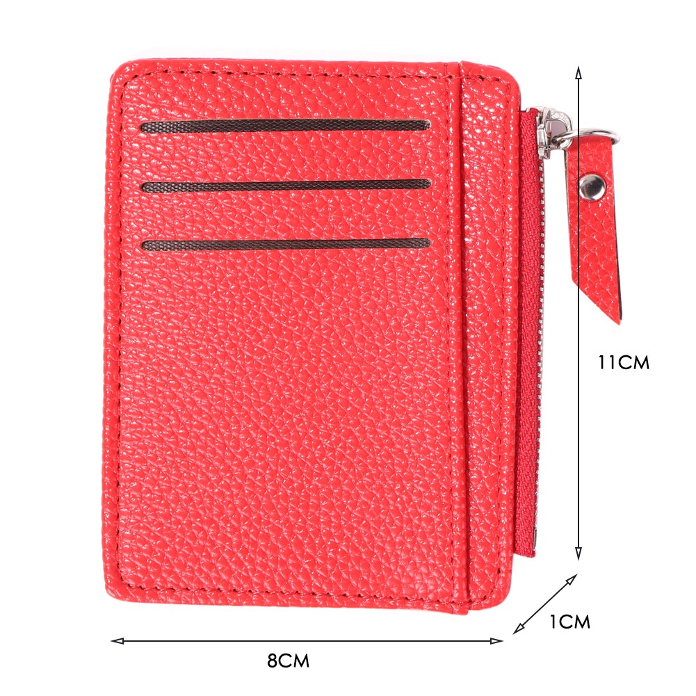 Vintage Women Coin Purse PU Leather Small Zipper Litchi Pattern Design Women Card Holder Solid Color Accessories