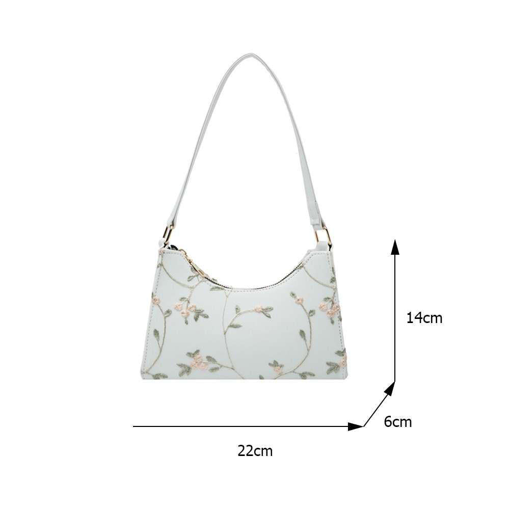 Summer Lace Floral Stitching Shoulder Bag For Women 2021 Soft PU Leather Bags Underarm Beach Travel Handbag Small Girls Tote Bag