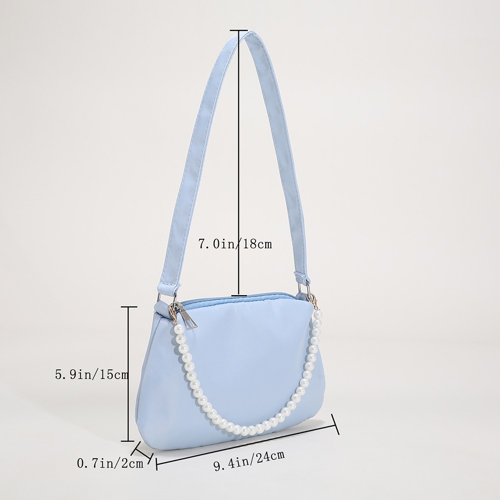 Fashion Women Nylon Underarm Shoulder Bags Pearl Color Small Bags Casual Lady Clutch Luxury Brand Designer Handbags