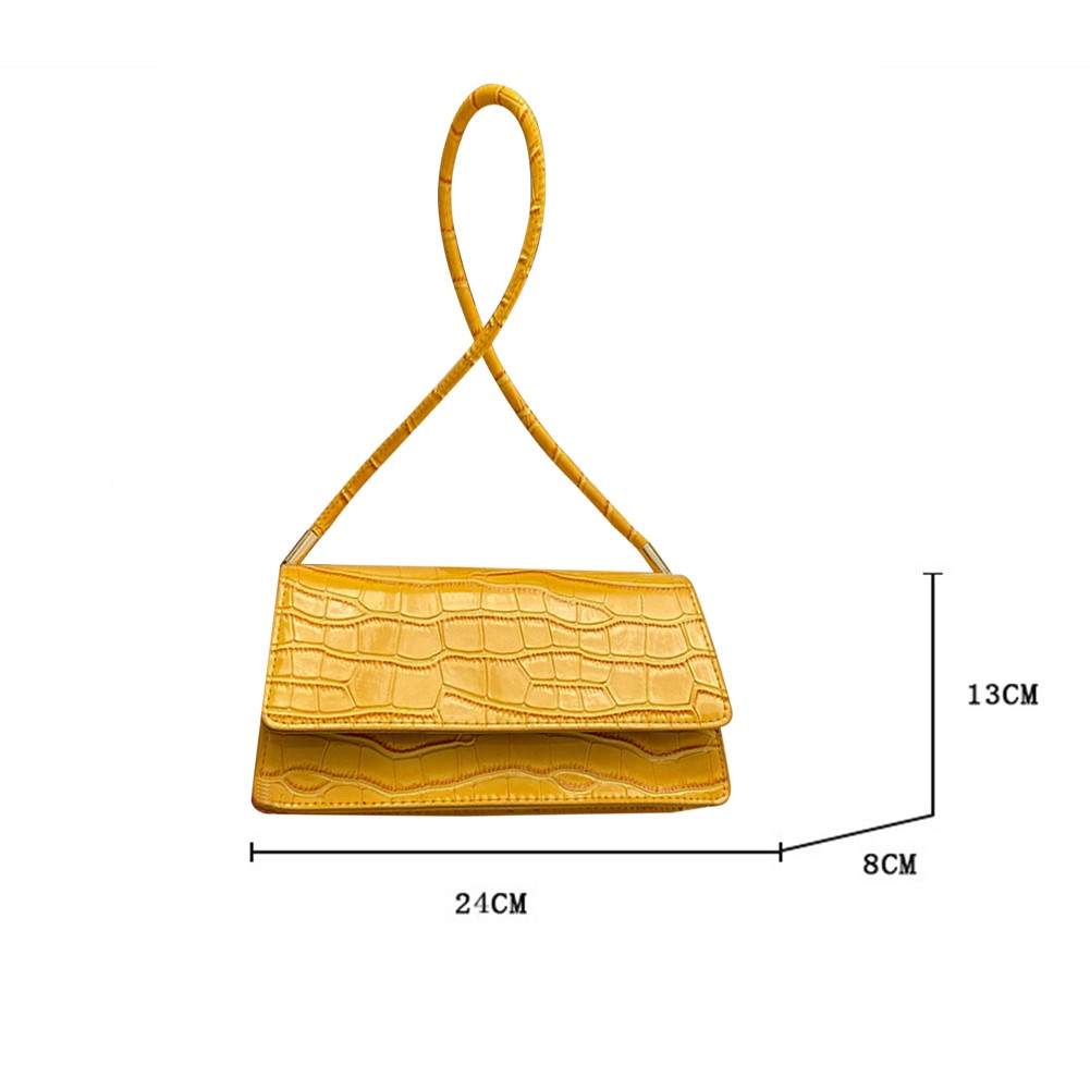 المرأة الكتف حقيبة تحت الإبط بولي Leather جلد التمساح نمط حقيبة تحت الإبط الإناث عارضة رفرف الفاخرة العلامة التجارية مصمم حقائب اليد