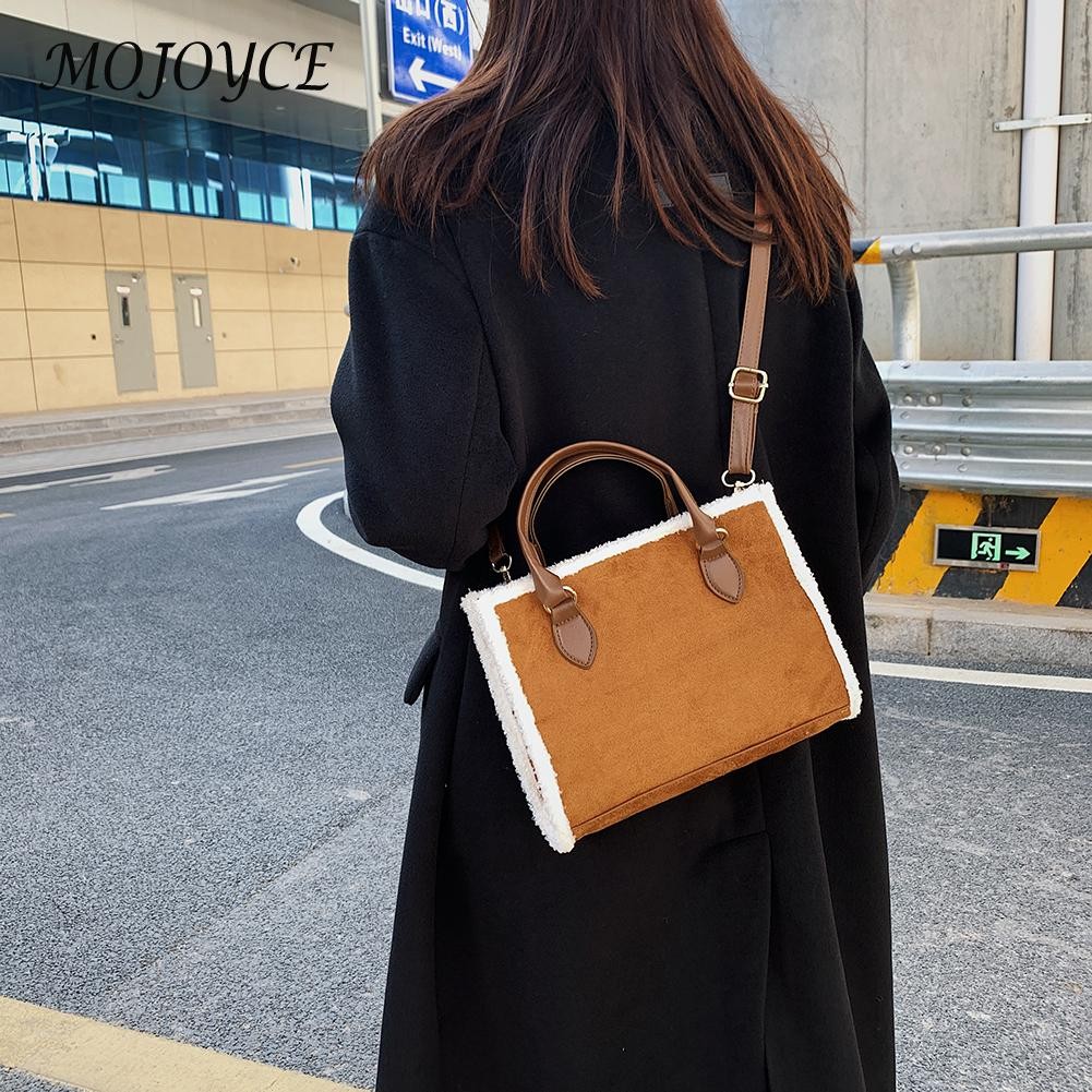 Women Shoulder Bags Winter Fashion Faux Lamb PU Small Zipper Shoulder Bag Everyday Crossbody Bag For Shopping Travel