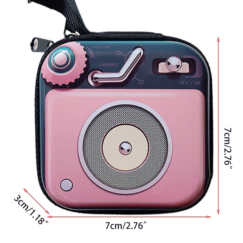 Unisex Small Retro Tinplate Coin Purse Men Women Headphone Storage Box Bag Vintage Record Tape Camera Shape Keys Cash Holder Purse