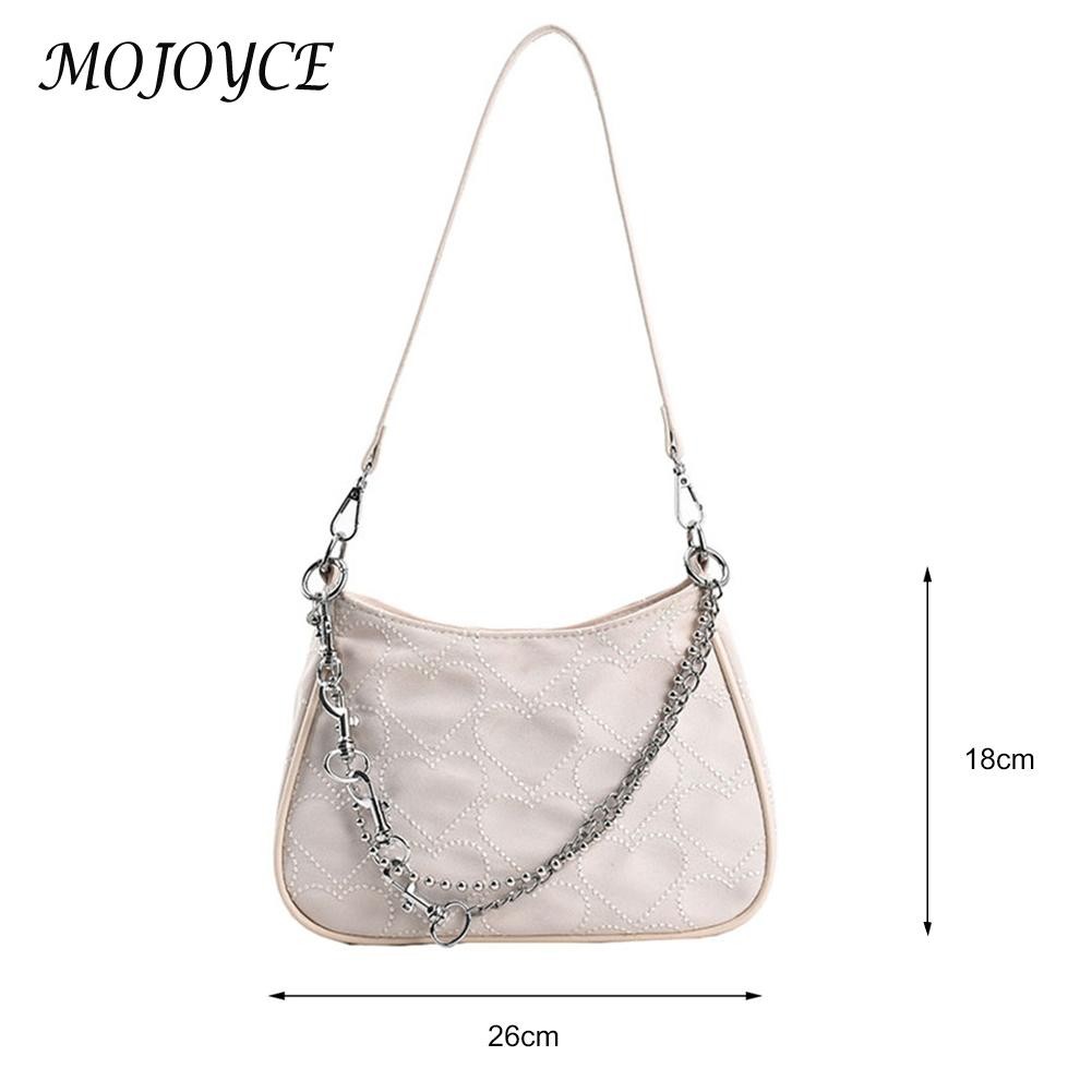 Embroidery hearts women's armpit bag fashion chain shoulder bag summer bags trend woman trendy retro underarm bags