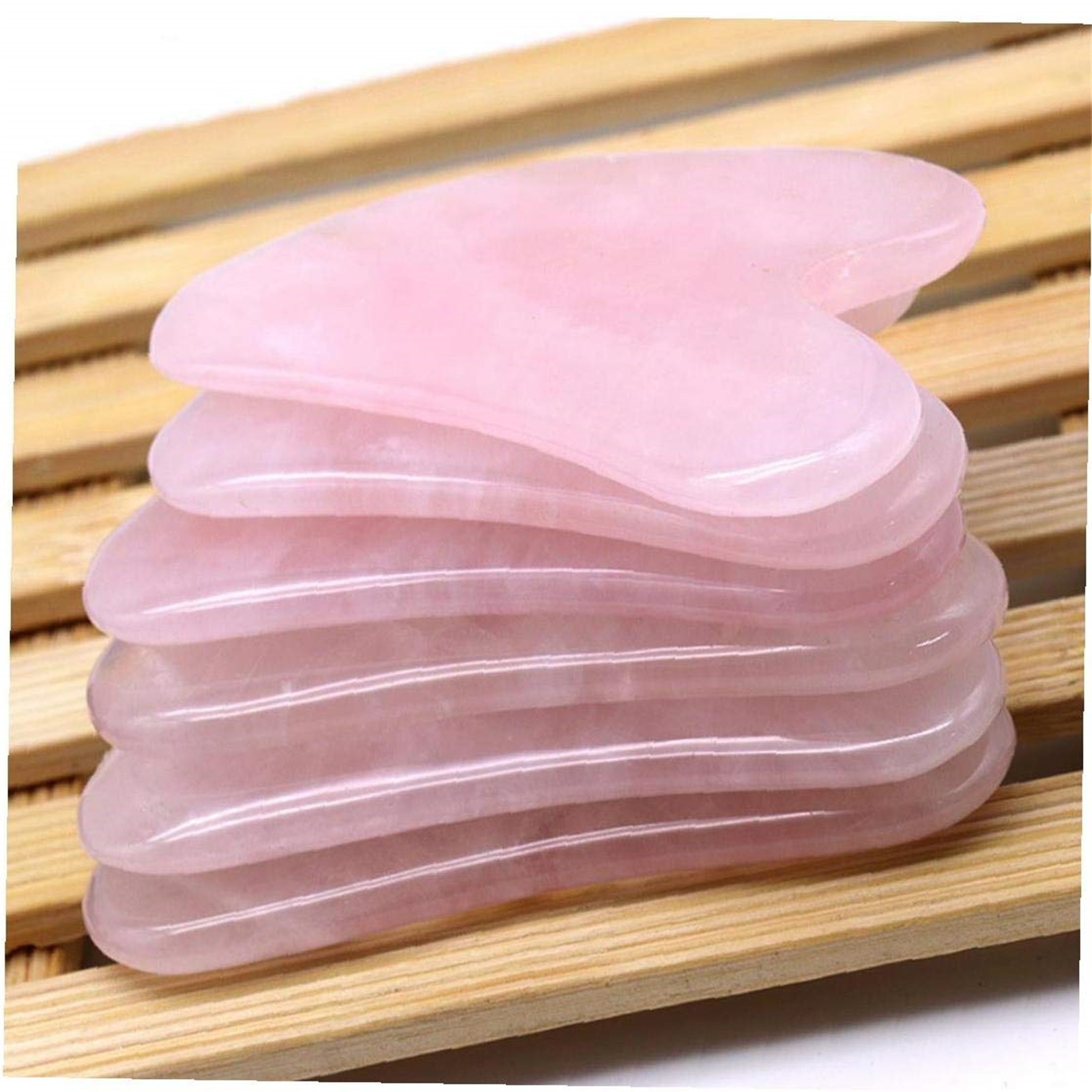 Natural Pink Quartz Jade Guasha Stone Massage Board Jade Gua Sha Scraper for Face Neck Skin Lifting Remover Beauty Care