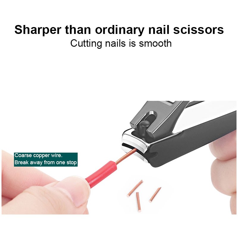 Foldable Portable Stainless Steel Nail Toe Cutter Trimmer Scissors Anti Nail Splash Bevel Cutting Design Manicure Pedicure Tools