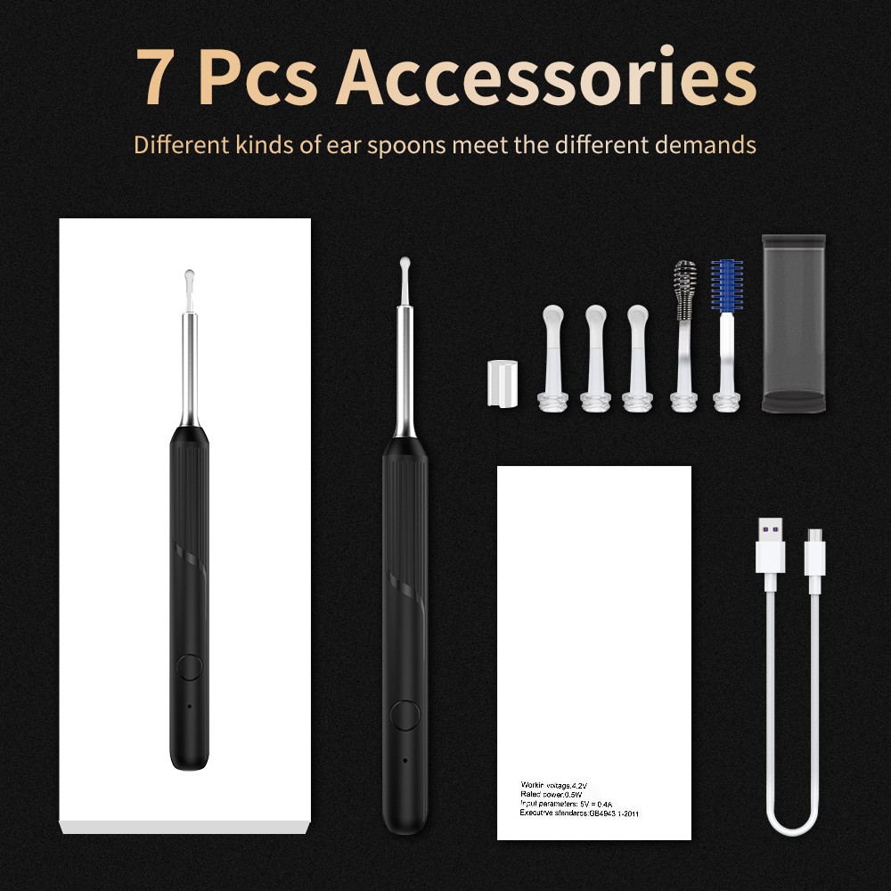 NP20 Smart Ear Cleaner Stick with Endoscope 400W High Precision Wireless Earwax Remover Set Rechargeable Otoscope Cleaning Tools