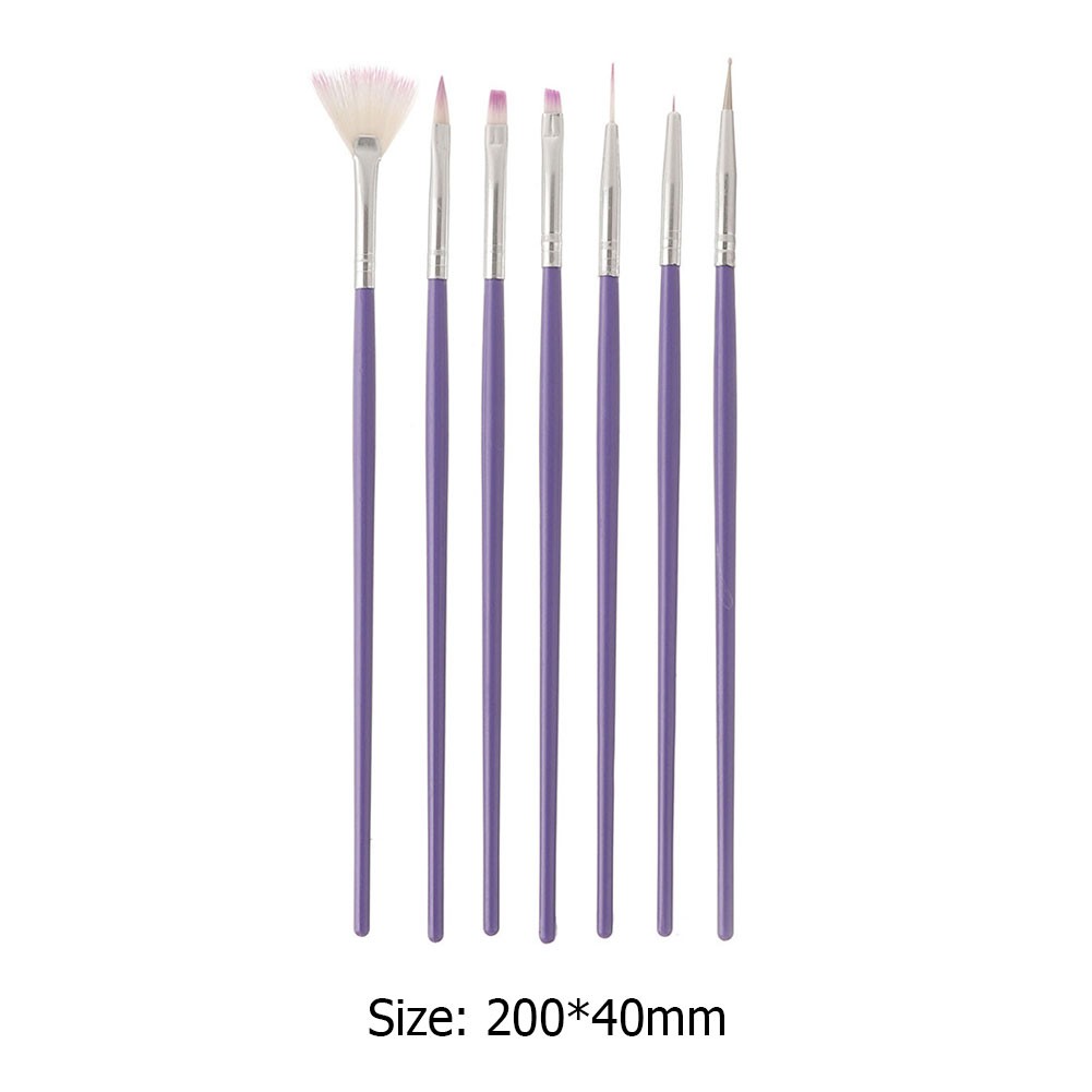 7pcs Nail Design Painting Pen Brush UV Gel Nail Polish Row Dotting Builder Drawing Carving Nail Art Brush Set Manicure Tools Por