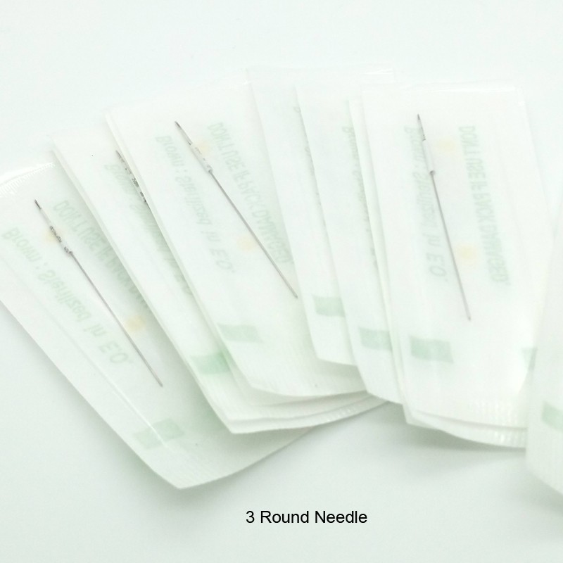 3RL 3RS Tattoo Needle R3 Disposable Sterilize Permanent Makeup Needles 0.35mm X 50mm Eyebrow Machine Round 3 Agulha PMU Agujas