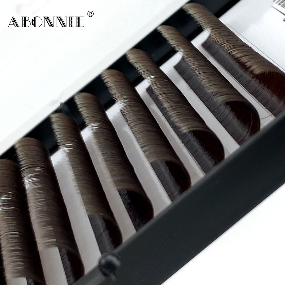 Brown Individual Eyelashes Extensions All Sizes C/D Curl Tray All Sizes Abonnie