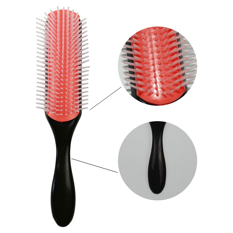 9-rows Detangling Hair Brush Denman Detangler Brush Scalp Massager Straight Curly Wet Hair Comb