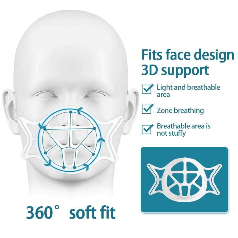 5/1pcs 3D Face Mask Bracket Face Inner Support Frame Tpr/Silicone Mouth Mask Bracket Reusable Holder Breathing Comfortable