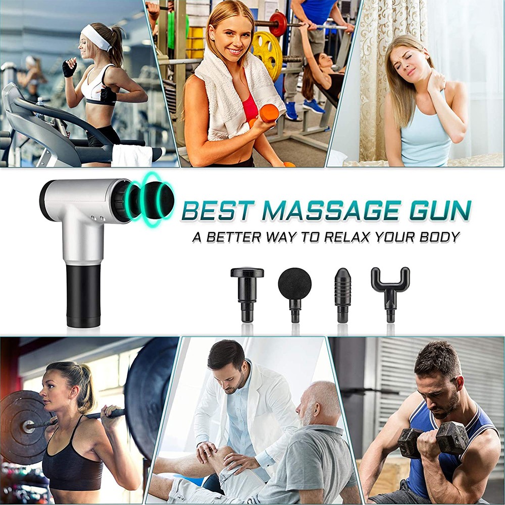 Massage Gun Athletes Handheld Electric Super Quiet Massager Muscle Body Relaxation Therapy Fascia Gun Fitness Massage Vibrator