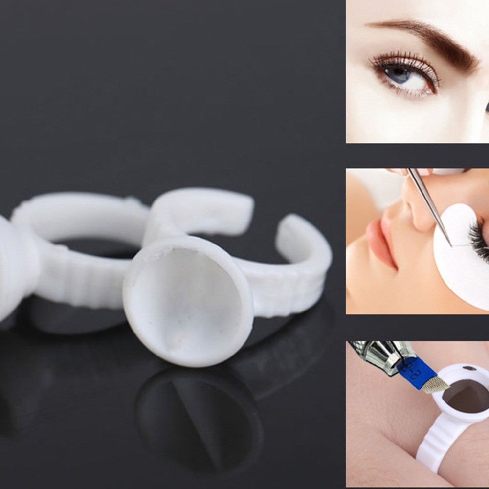 100pcs Disposable Permanent Makeup Ring No Divider Tattoo Ink Pigment Holder Cup Size S/M/L