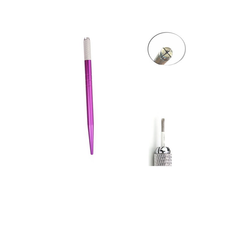 20pcs Semi Permanent Makeup Embroidered Eyebrow Tattoo Ma Pen Caneta Tebori Microblading Stainless Steel Lock Pin Pen Device