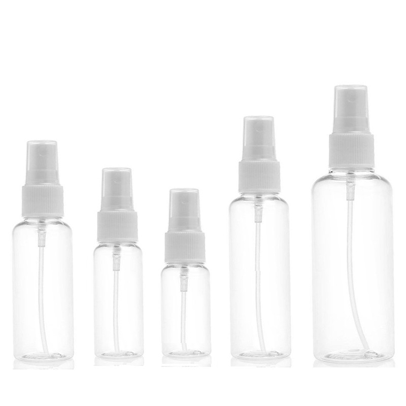 100pcs Clear Plastic Empty Spray Bottle 10ml/20ml/30ml/50ml/60ml/100ml Refillable Vial