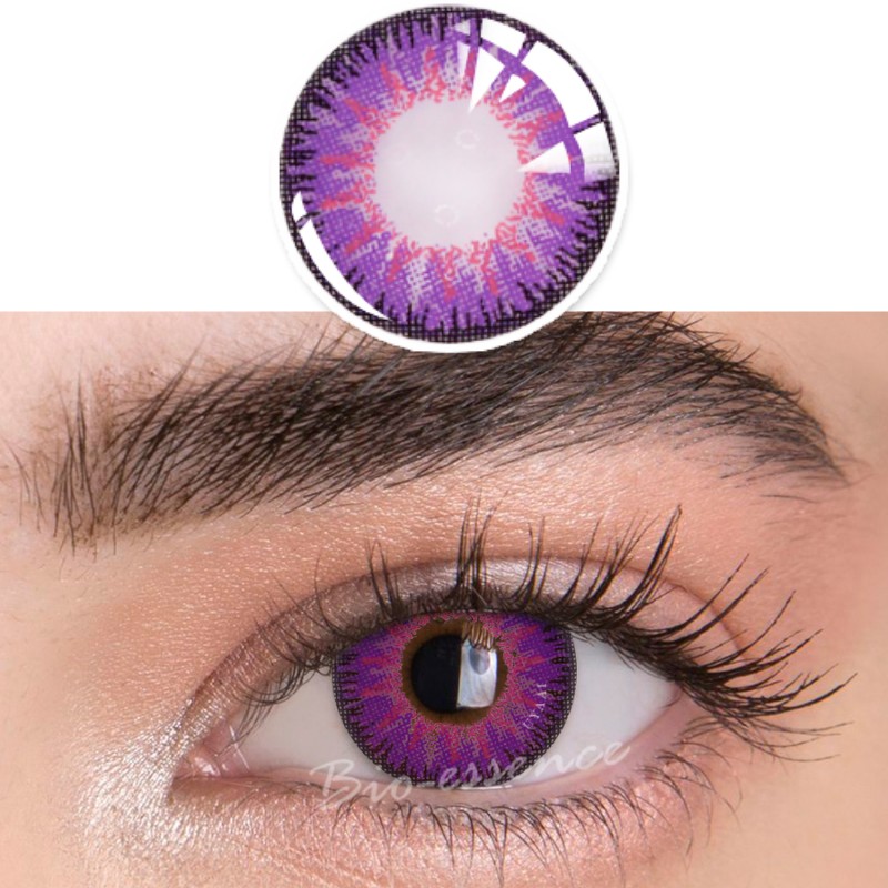 Bio-essence 1 Pair Purple Lenses Cosplay Colored Contact Lenses For Eyes Anime Accessory Shinobuko Lenses Demon Slayer Anime Lens