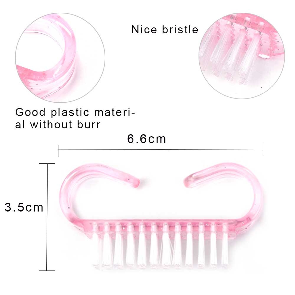 10/50/100pcs New Acrylic Nail Cleaning Brush Dust Removal Brush Nail Pedicure Plastic Gel Manicure Brushes Handle Scrubbing Tool