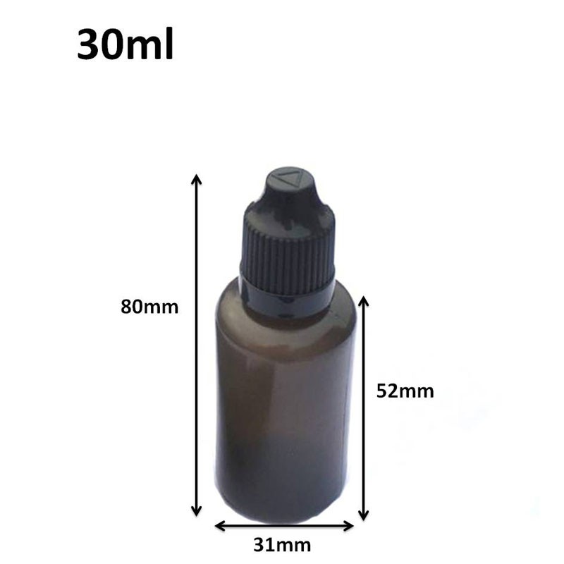 50pcs Empty 5ml 10ml 15ml 30ml Black Soft PE Container Easy Squeeze Plastic Dropper Bottle With Childproof Cap For Liquid Vials