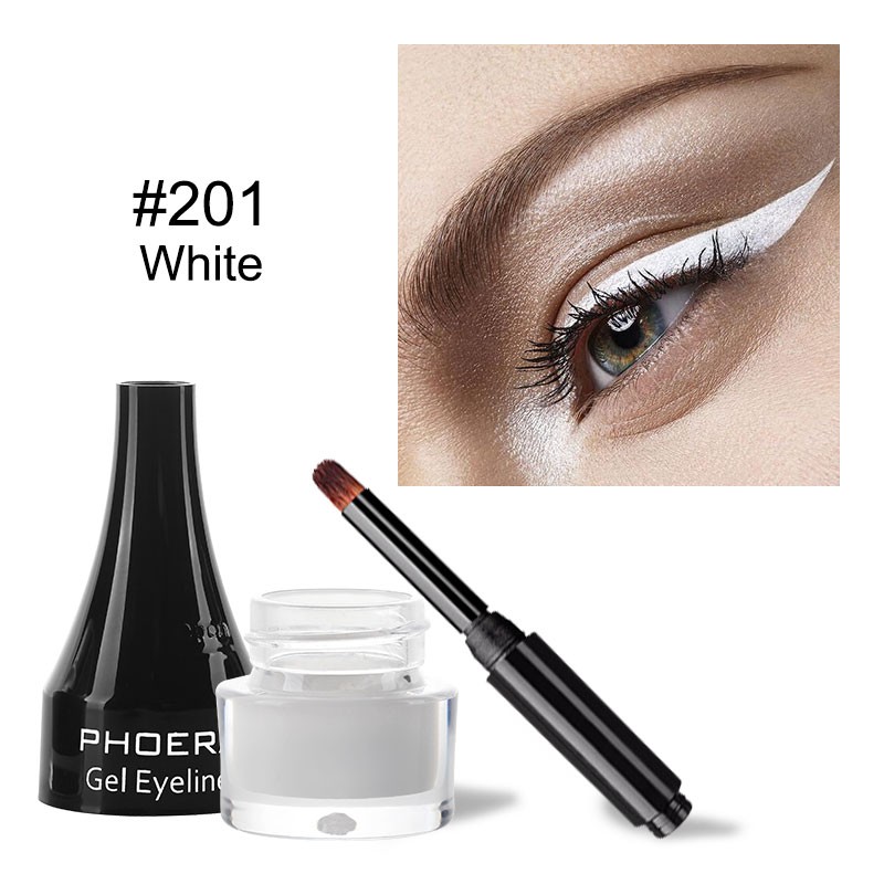 PHOERA 10 Colors Matte Eyeliner Gel Eyeshadow Dual Use With Brush Set Waterproof Long Lasting Beauty Comestics TSLM1