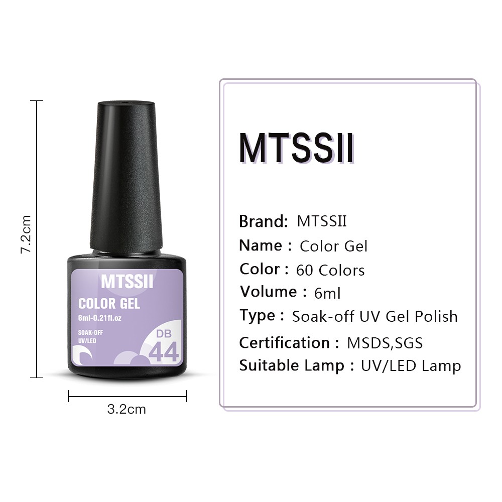 Mtssii 16/60pcs Nail Gel Polish Set Semi Permanent Pure Color and Glitter Gel Set Soak Off UV Gel for Nail Art Beauty DIY Design