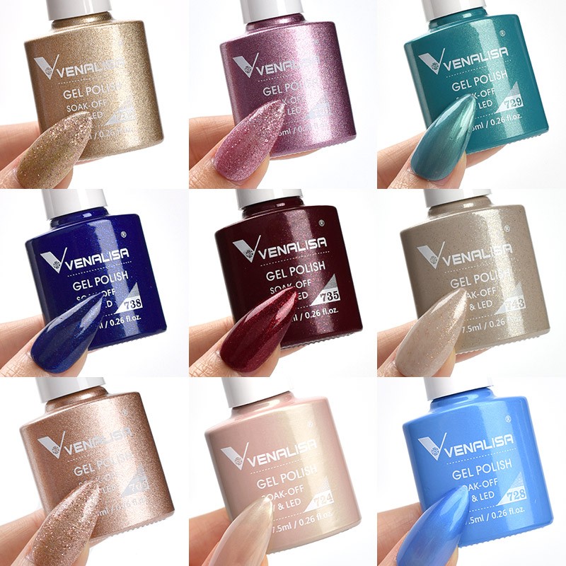 Venalisa Fashion Bling 7.5ml Soak Off UV LED Gel Nail Gel Polish Cosmetics Nail Art Manicure Nails Gel Polish VIP3 Nail Varnish