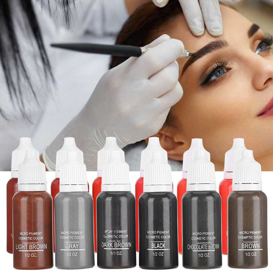 6pcs/box Semi-Permanent Tattoo Pigment Plant Extract Beauty Makeup Tattoo Ink Microblading Permanent Makeup Pigments Cosmetics